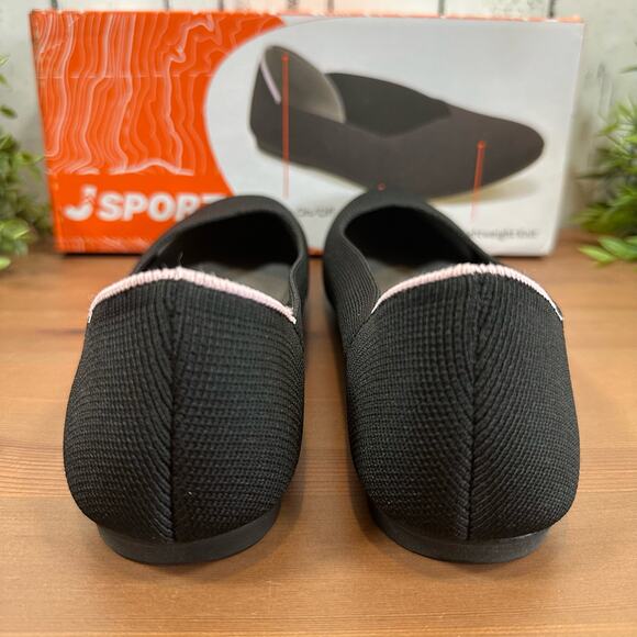 J Sport Women's Doreen Black Knit Flats Size 9 - Picture 7 of 8